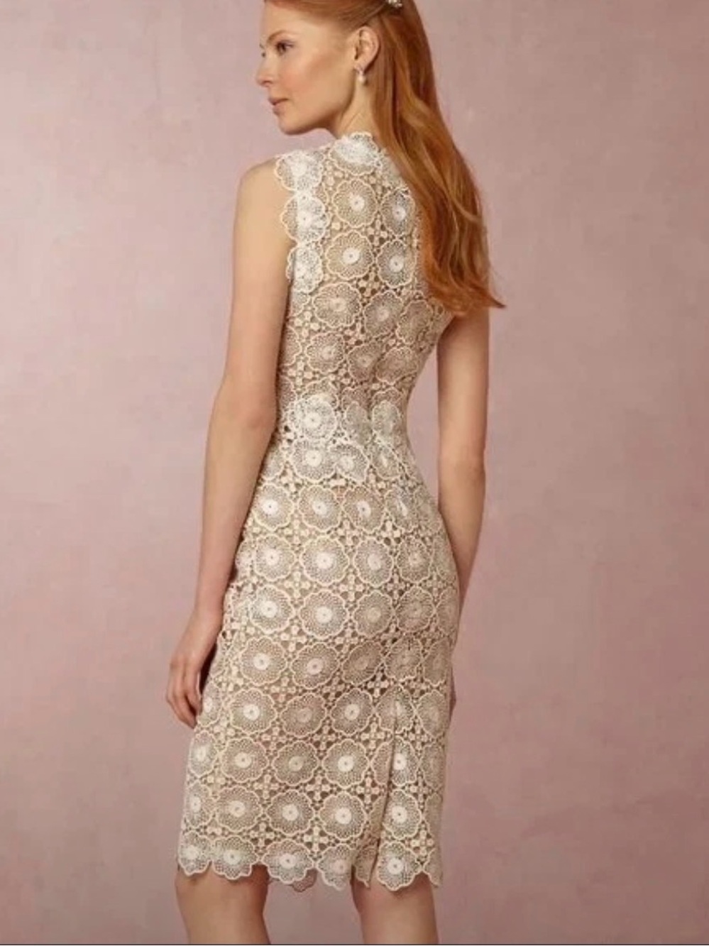 Anthropologie BHLDN Sara Emanuel Myla Sheath Dress Lace Broderie Embroidered - Picture 2 of 11